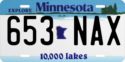 MN license plate 653NAX
