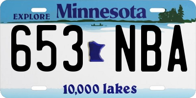 MN license plate 653NBA