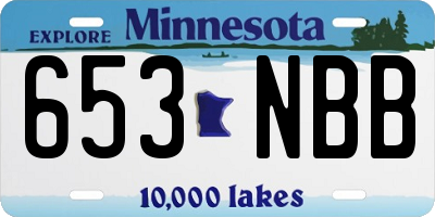MN license plate 653NBB