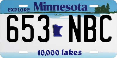 MN license plate 653NBC
