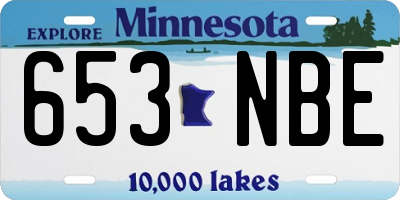 MN license plate 653NBE