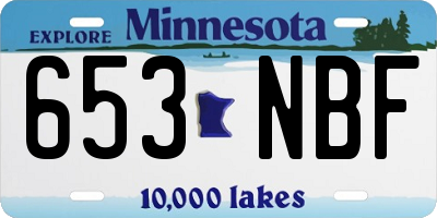 MN license plate 653NBF