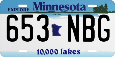 MN license plate 653NBG