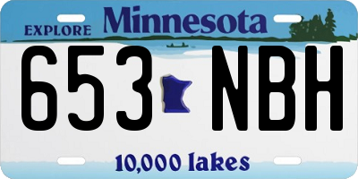 MN license plate 653NBH