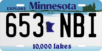 MN license plate 653NBI
