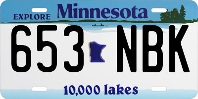 MN license plate 653NBK