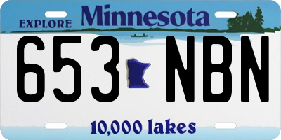MN license plate 653NBN