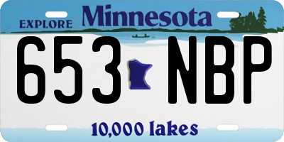 MN license plate 653NBP