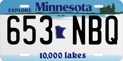 MN license plate 653NBQ