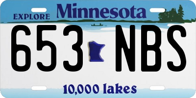 MN license plate 653NBS
