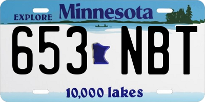 MN license plate 653NBT