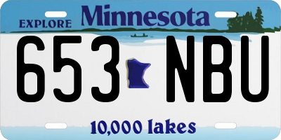 MN license plate 653NBU
