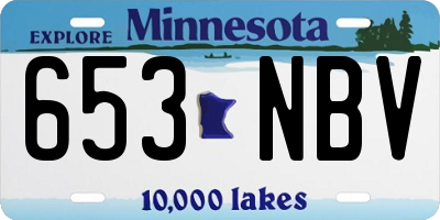 MN license plate 653NBV
