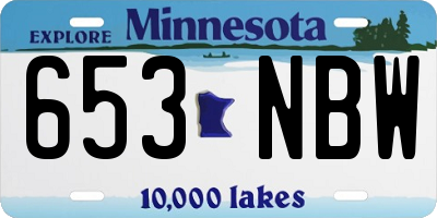MN license plate 653NBW