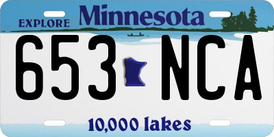 MN license plate 653NCA