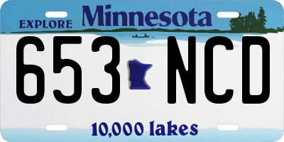 MN license plate 653NCD