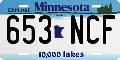 MN license plate 653NCF