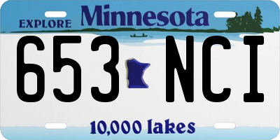 MN license plate 653NCI