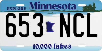 MN license plate 653NCL