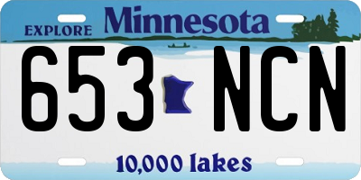MN license plate 653NCN