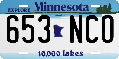 MN license plate 653NCO