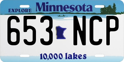 MN license plate 653NCP