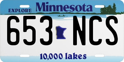 MN license plate 653NCS