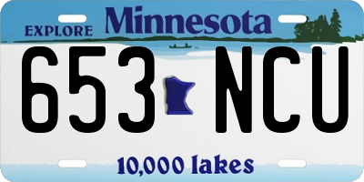 MN license plate 653NCU