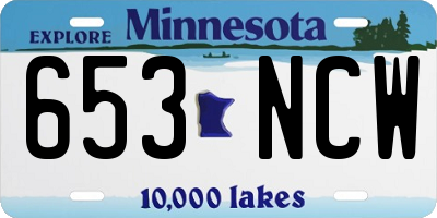 MN license plate 653NCW