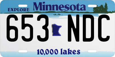 MN license plate 653NDC
