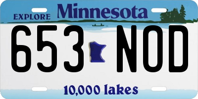 MN license plate 653NOD