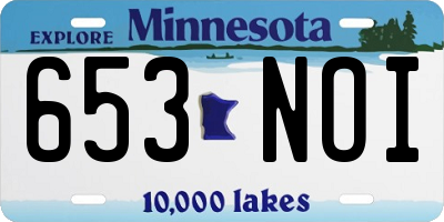 MN license plate 653NOI