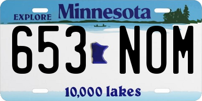 MN license plate 653NOM