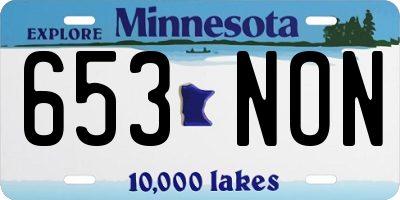 MN license plate 653NON