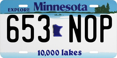 MN license plate 653NOP