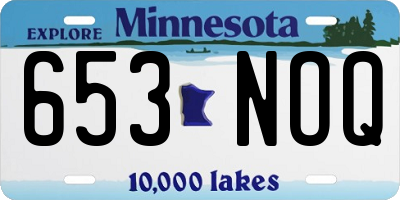 MN license plate 653NOQ