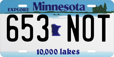 MN license plate 653NOT