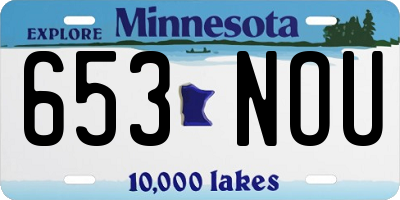 MN license plate 653NOU
