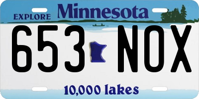 MN license plate 653NOX