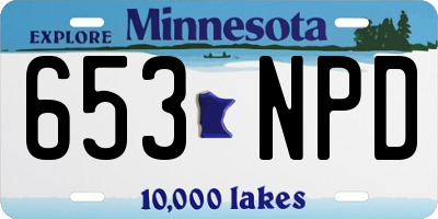 MN license plate 653NPD