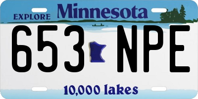 MN license plate 653NPE