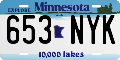 MN license plate 653NYK