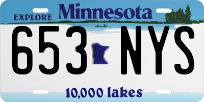 MN license plate 653NYS