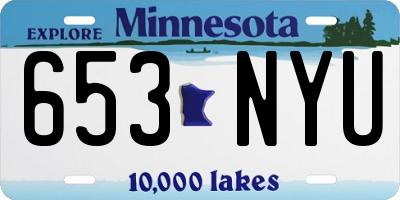 MN license plate 653NYU