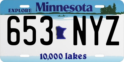 MN license plate 653NYZ