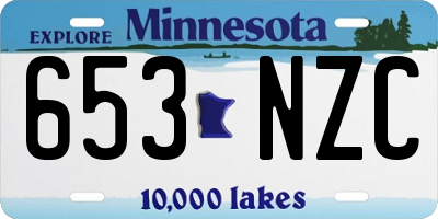 MN license plate 653NZC