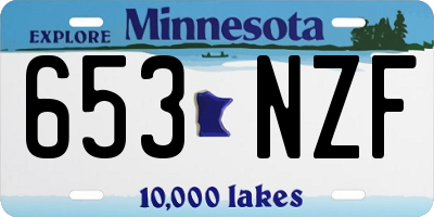 MN license plate 653NZF