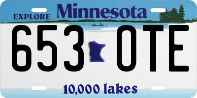 MN license plate 653OTE