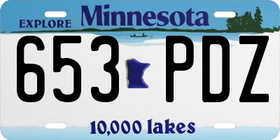 MN license plate 653PDZ