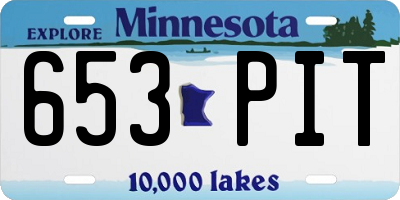 MN license plate 653PIT